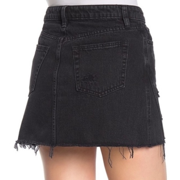 Free People Black Distressed Jean Skirt - Picture 8 of 10